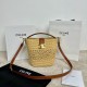 셀린느 Celine 119742 Small Louise Bucket in Raffia and Calfskin Natural Tan
