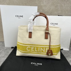 셀린느 Celine 190062 Horizontal Cabas in Textile and Calfskin