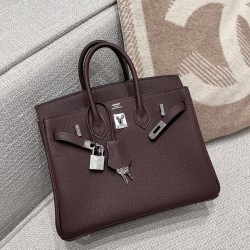 에르메스 Hermes Birkin 25cm Germany Leather 0G Rouge Sellier/silver
