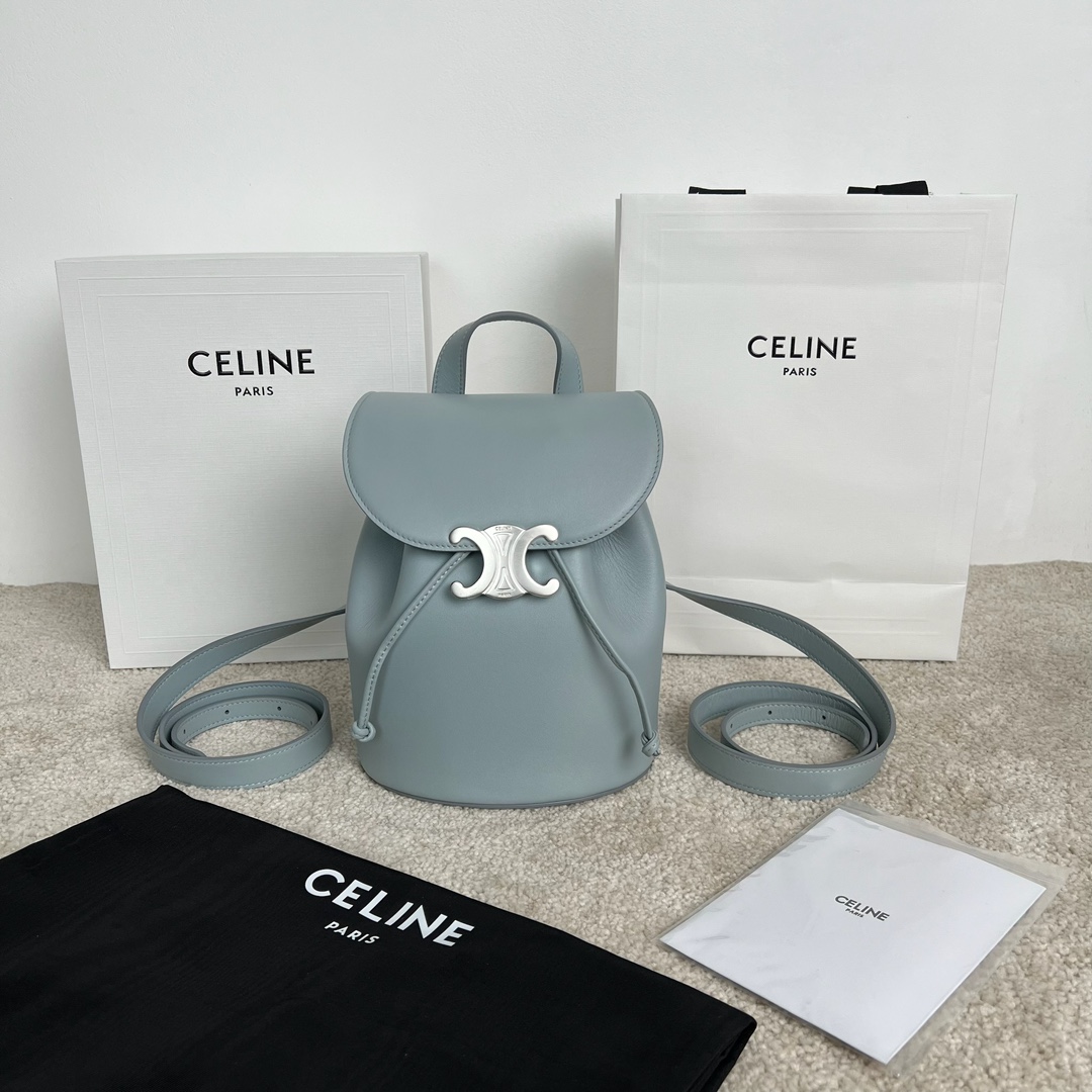 셀린느 Celine 118703 Backpack Bonnie in Smooth Calfskin Ice Blue
