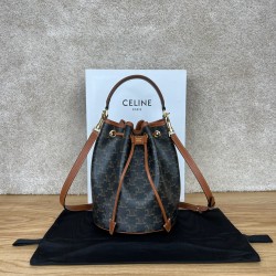 셀린느 Celine 116882 Clara Bag in Triomphe Canvas Calfskin Tan 20cm