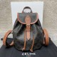 셀린느 Celine 197662 Mini Backpack Folco in Triomphe Canvas and Calfskin Tan