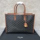 셀린느 Celine 197912 Horizontal Cabas in Triomphe Canvas and Calfskin Tan 43cm