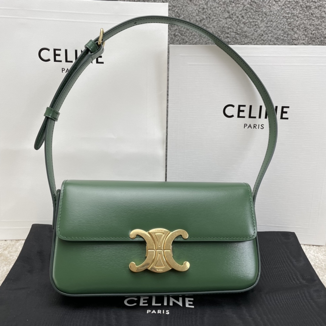 셀린느 Celine 194143 Shoulder Bag Claude in Shiny Calfskin 20cm