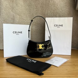셀린느 Celine 115703 Medium Tilly Bag in Patent Calfskin Black 22cm