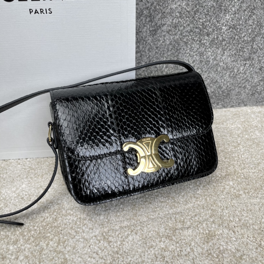 셀린느 Celine 188424 Teen Triomphe Bag in Lizard 18.5cm