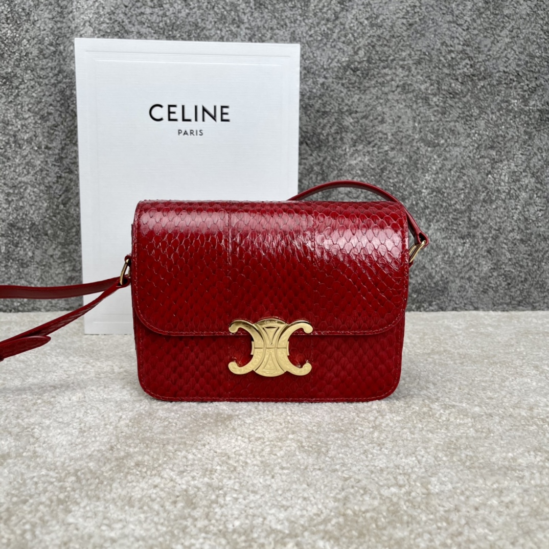 셀린느 Celine 188424 Teen Triomphe Bag in Lizard 18.5cm