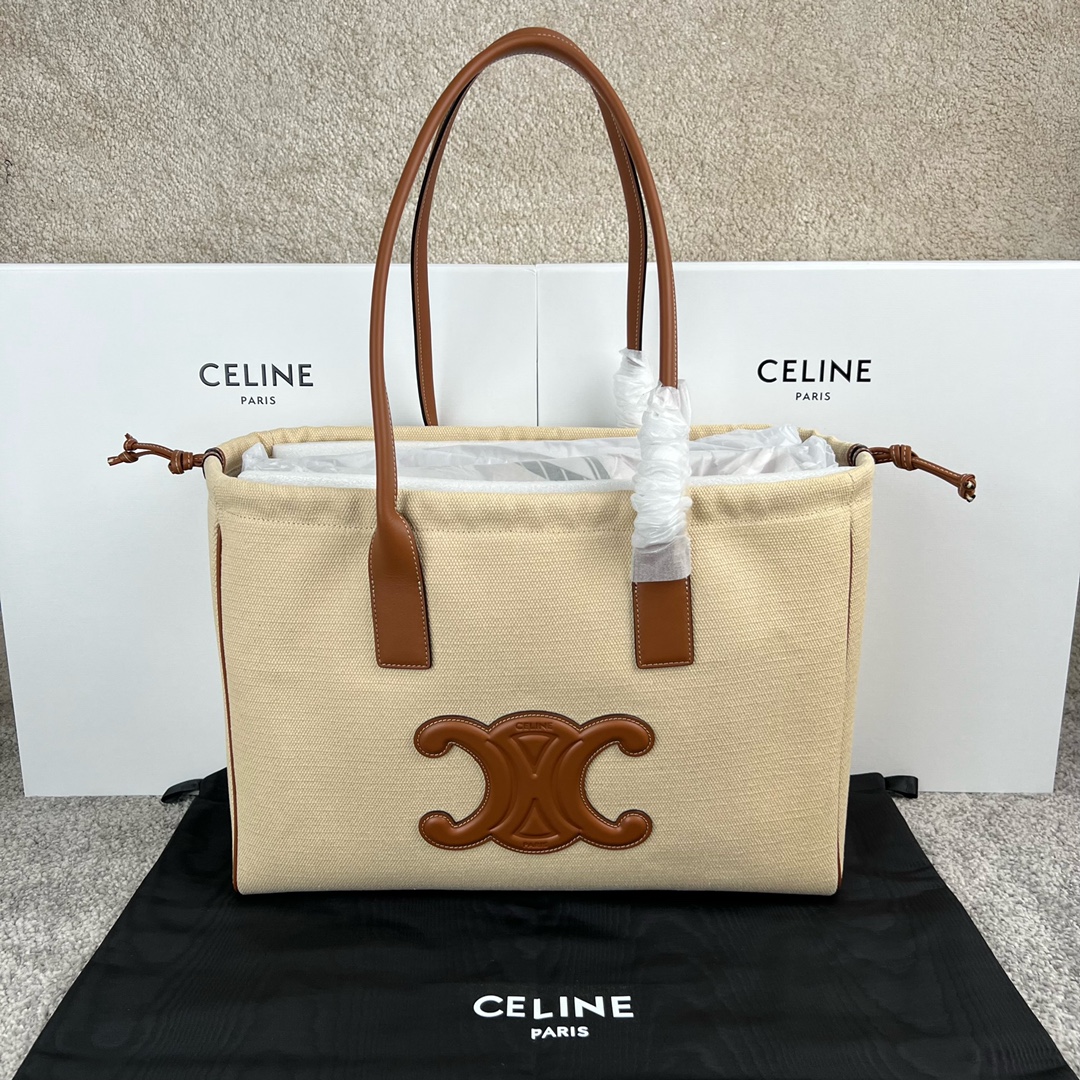 셀린느 Celine 199973 Cabas Drawstring Cuir Triomphe in Smooth Calfskin 44cm