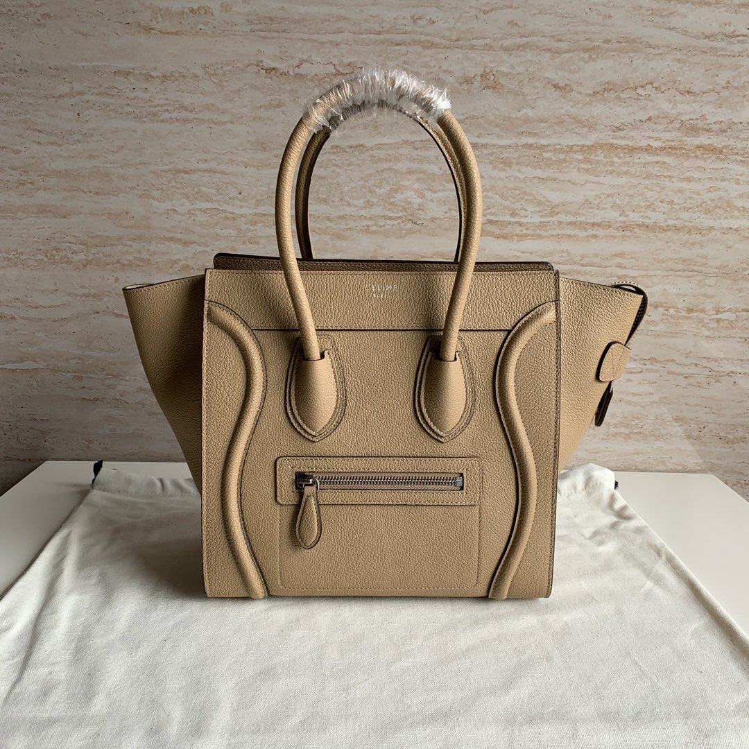 셀린느 Celine 189793 Micro Luggage Handbag in Drummed Calfskin 27cm