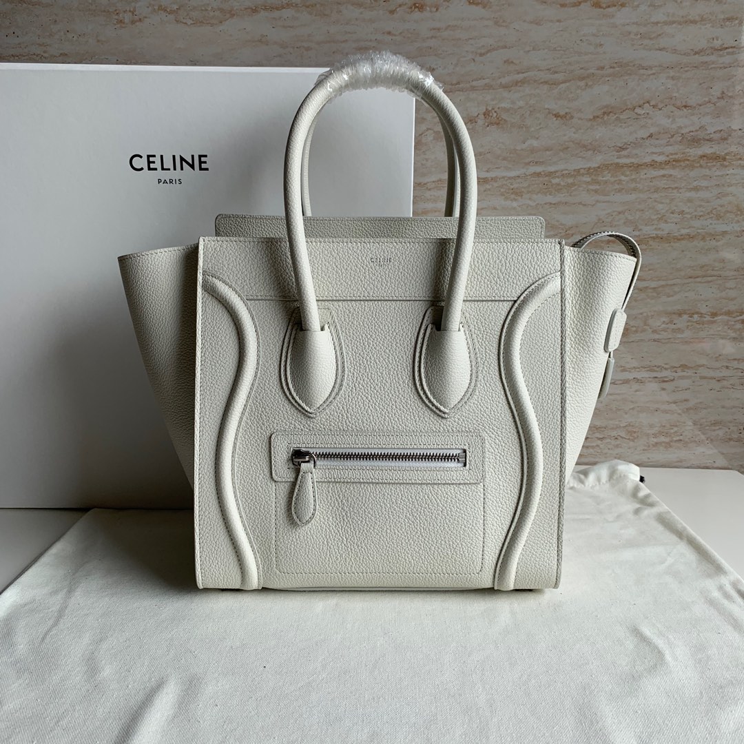 셀린느 Celine 189793 Micro Luggage Handbag in Drummed Calfskin 27cm