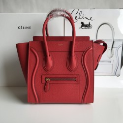 셀린느 Celine 189793 Micro Luggage Handbag in Drummed Calfskin 27cm