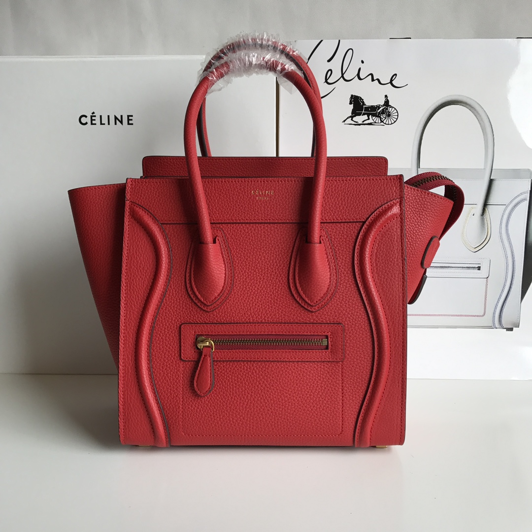 셀린느 Celine 189793 Micro Luggage Handbag in Drummed Calfskin 27cm