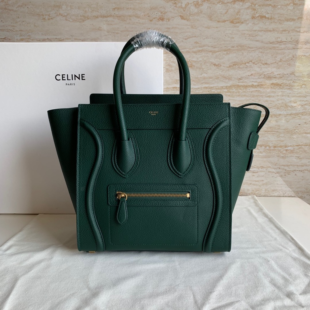 셀린느 Celine 189793 Micro Luggage Handbag in Drummed Calfskin 27cm