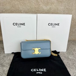 셀린느 Celine 197993 Chain Shoulder Bag Triomphe In Shiny Calfskin 20.5cm
