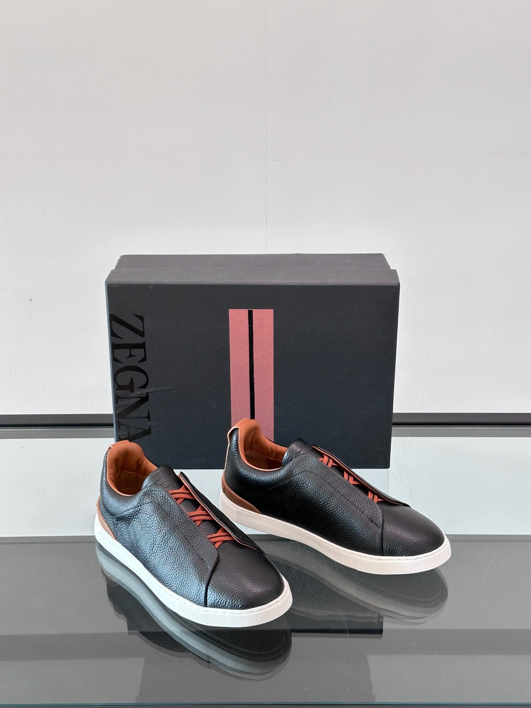 제냐 Zegna Triple Stitch 스니커즈