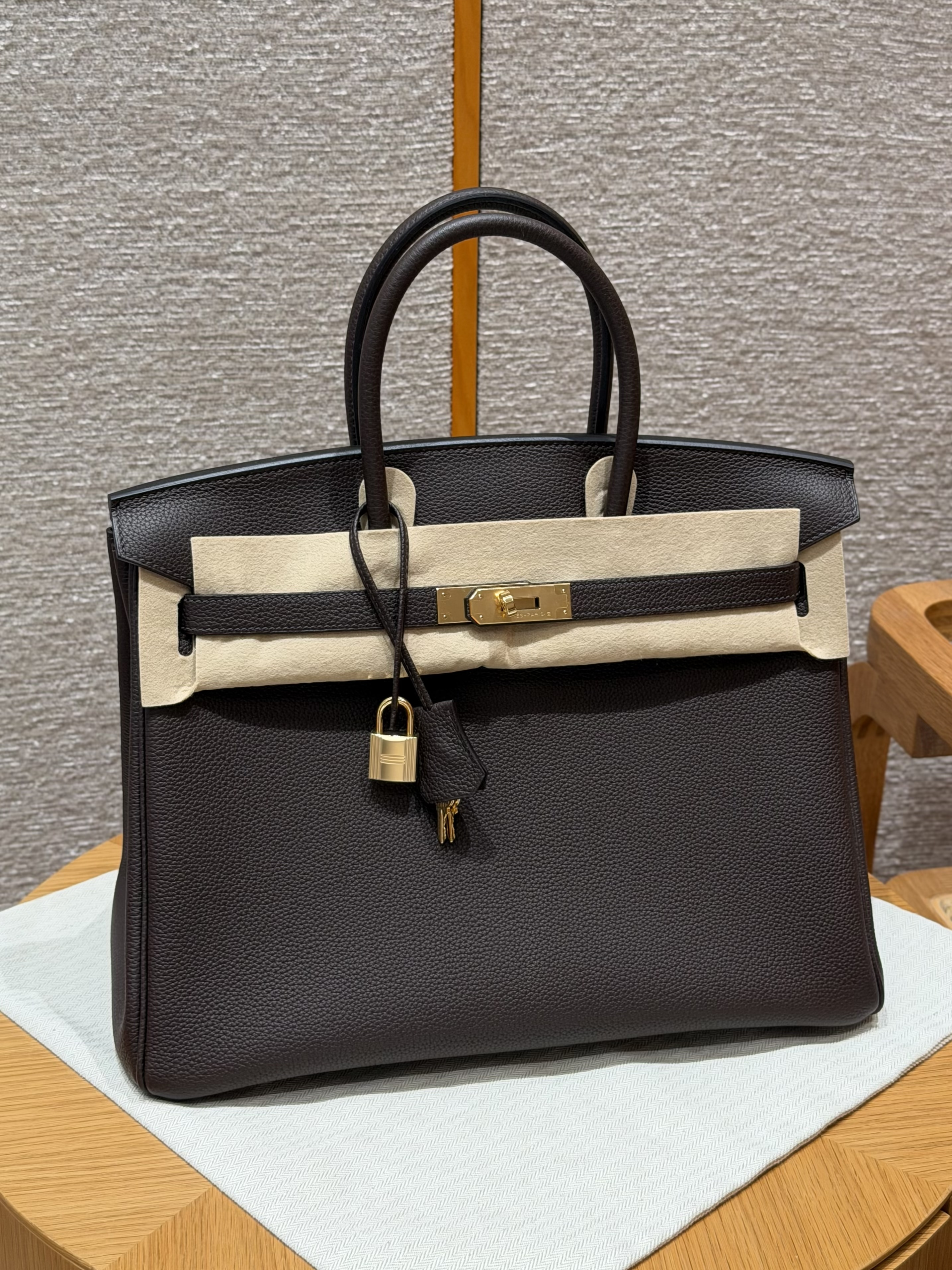 에르메스 Hermes Birkin 35cm Togo 47 Chocolate/gold