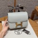 에르메스 Hermes Constance with mirror 19cm chèvre 80 Girs perle/gold