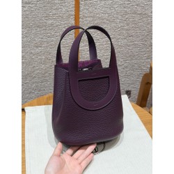 에르메스 Hermes in the loop 18cm Clemence N5 Cassis/silver