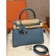 에르메스 Hermes Kelly 25cm KK ostrich 7C Cabalt/gold