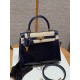 에르메스 Hermes Kelly 25cm Porosus crocodile 78 Blue Marine/gold