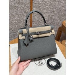 에르메스 Hermes Kelly 25cm Togo 0L Gris Meyer/silver