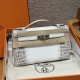 에르메스 Hermes Kelly Pochette 22cm Niloticus Himalaya/silver