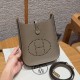 에르메스 Hermes Mini Evelyne 16cm Epsom 18 Etoupe/gold
