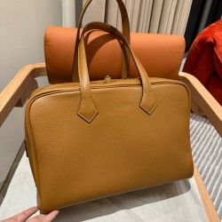 에르메스 Hermes Victoria 35cm Clemence 2S Sesame/gold