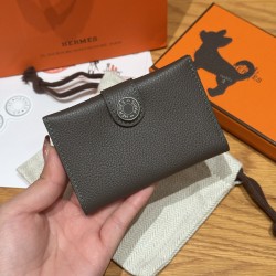 에르메스 Hermes R.M.S Card Holder 10.5cm Evercolor 8P Blomb/enamel Fittings