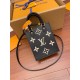 루이비통 Louis Vuitton M57937 Petit Sac Plat Monogram Empreinte Black Beige