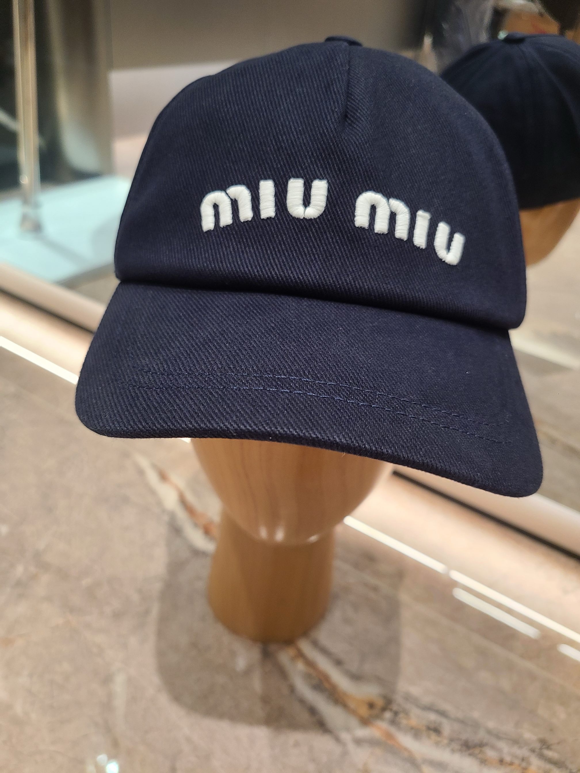 미우 미우 MIU MIU 베이스볼 캡 Blue