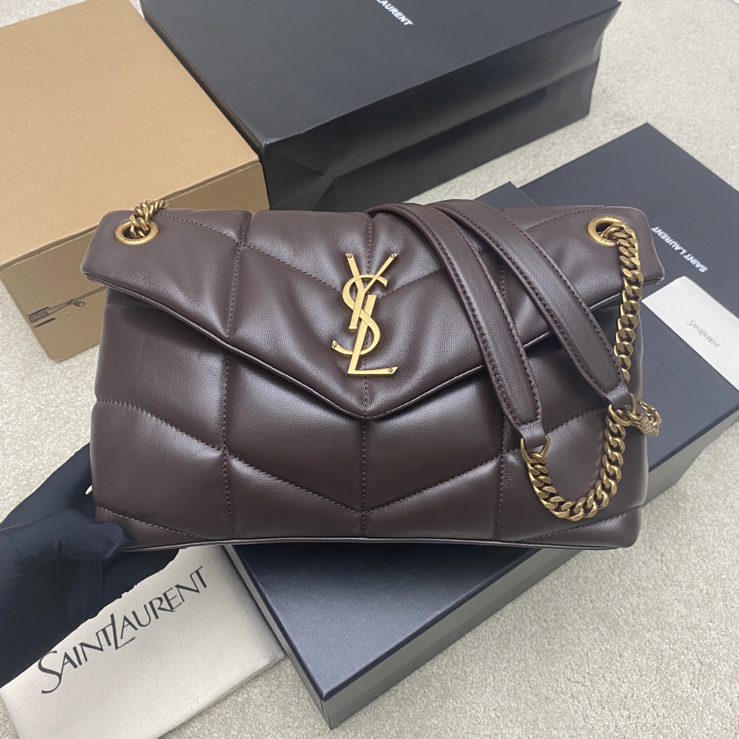 생로랑 Saint laurent/YSL 577476 Puffer Small Chain Bag in Quilted Lambskin 29cm