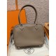 에르메스 Hermes Mini Plume 21cm Swift 18 Etoupe/silver
