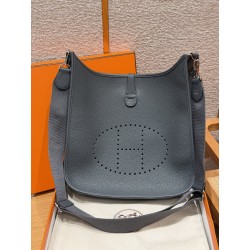 에르메스 Hermes Evelyne 33cm clemence 85 Ardoise/silver