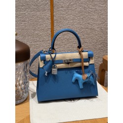 에르메스 Hermes Kelly 25cm Epsom 7W Blue izmir/silver