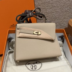 에르메스 Hermes Kelly II Sellier 20cm Epsom S2 Trench/gold