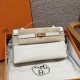 에르메스 Hermes Kelly Pochette 22cm Alligator 8L Beton/gold