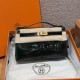 에르메스 Hermes Kelly Pochette 22cm Alligator 67 Vert Fonce/gold