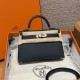 에르메스 Hermes Mini Kelly 19cm Epsom 2Z Blue Niut/silver