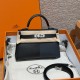 에르메스 Hermes Mini Kelly 19cm Epsom 89 Noir 76 Blue indigo K1 Rouge grenat/silver