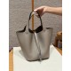 에르메스 Hermes Picotin lock 22cm clemence 81 Gris Tourtlle/silver