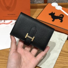 에르메스 Hermes Bearn mini wallet 10.3cm Epsom 89 Noir/gold