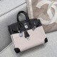 에르메스 Hermes Birkin 25cm Toile France Leather 44 Moka/silver