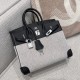 에르메스 Hermes Birkin 25cm Toile France Leather 89 Noir/silver