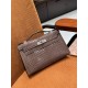 에르메스 Hermes Kelly Pochette Hcp Porosus Crocodile 18 Etoupe/silver