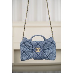 샤넬 Chanel 25k AS5849 Bow bag Blue 26cm