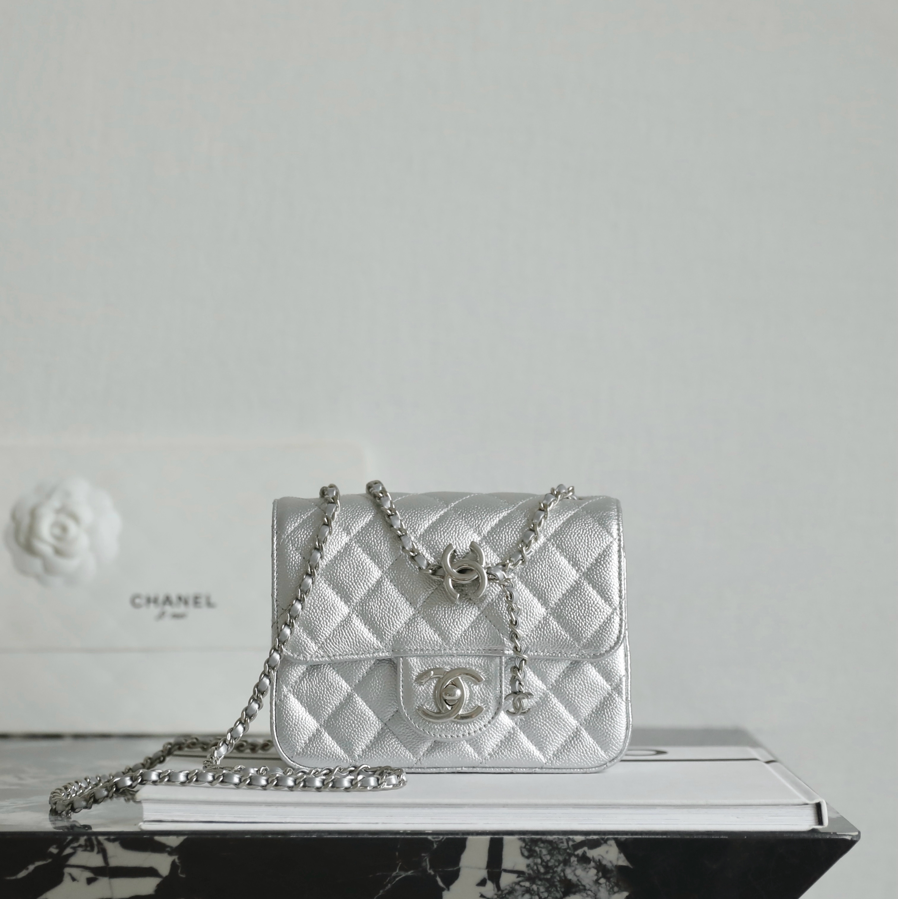 샤넬 Chanel C-551 Classic Flap Bag A35219 silver 18cm