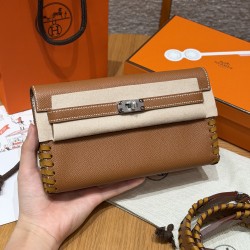 에르메스 Hermes  Kelly to go Tressage 20.5cm Epsom and Swift 37 Gold and 2S Sesame/silver