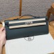 에르메스 Hermes Kelly cut 31cm Swift Q0 Vert Mangrove/silver