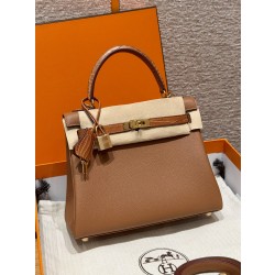에르메스 Hermes Kelly Touch 25cm Togo and Alligator 37 Gold/gold